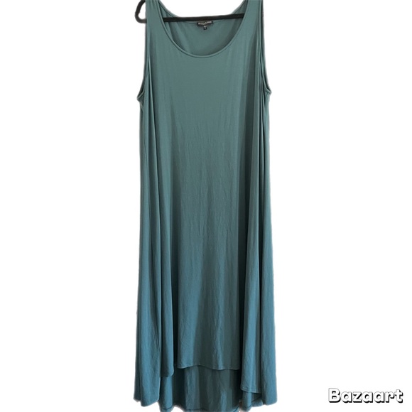 EUC Eileen Fisher Woman Teal High Low Flawless Sleeveless Maxi Dress Size 2X - Picture 9 of 10